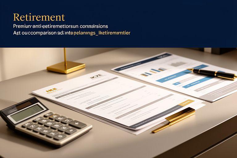 Porównanie produktów emerytalnych IKE i IKZE na eleganckim biurku z dokumentami i wykresem finansowym